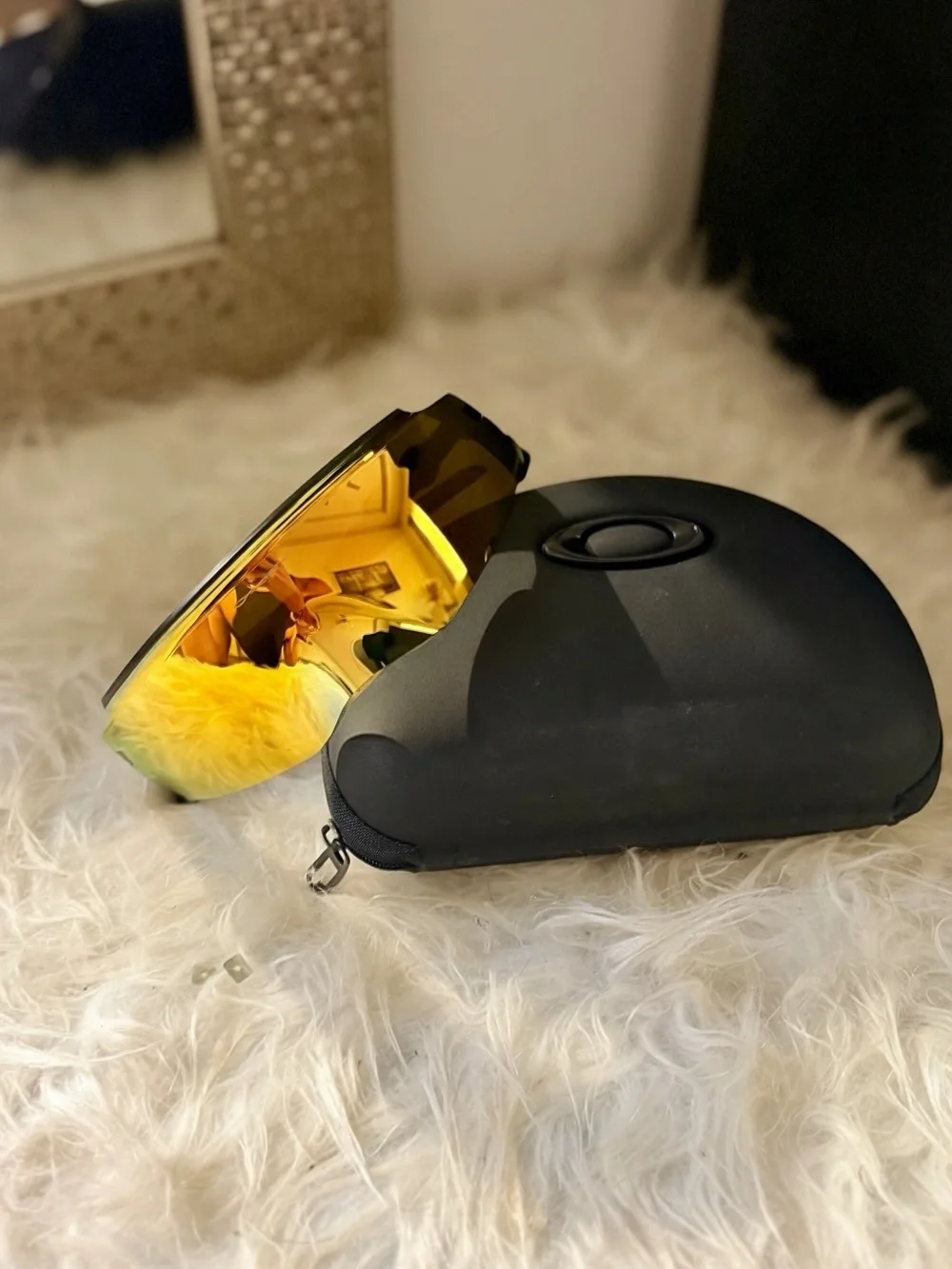 Oakley Shield Goggles with Yellow Mirrored Lens